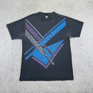 Y2K Sneaker Fiend T-Shirt Mens Medium Black Graphic Tee Laces Short Sleeve Skate